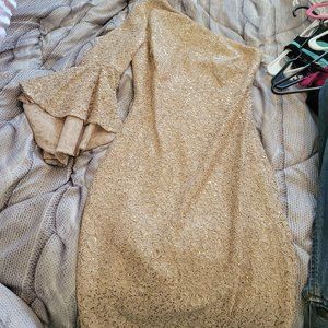 Calvin Klein gold sequin cocktail dress